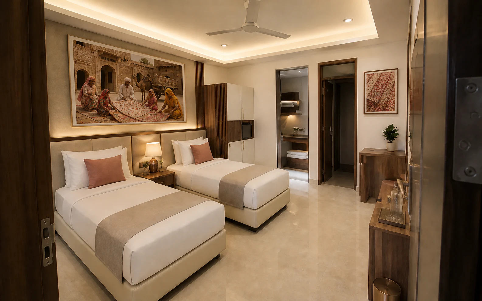 JAIPUR EDIT Twin Bed Room with two single beds